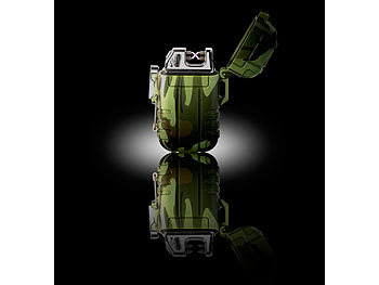 PEARL Elektronisches Feuerzeug mit doppeltem Lichtbogen, Akku, IP56, grün