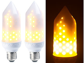 2er-Pack LED-Flammen-Lampe mit realistischem Flackern