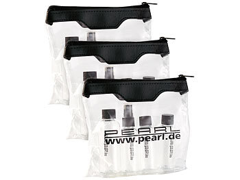 Reise-Reissverschluss-Tasche mit 4 Flaschen f. Flug-HandgepÃ¤ck, 3er-Set / Reiseset