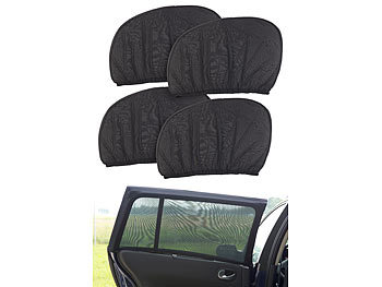 Sichtschutz Autofenster: Lescars 4er-Set Universal-Überzieh-Sonnenschutze für Auto-Seitenscheiben