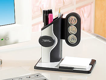 General Office Stiftehalter mit MemoPad, Wecker & Temperatur