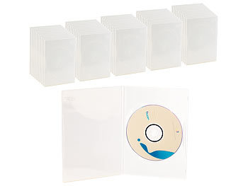 DVD Spielehülle: PEARL DVD Slim (7mm) einzel DVD Box 50er-Set transparent