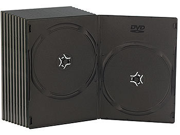 DVD Hüllen: PEARL Doppel DVD Slim (7mm) Box 10er-Set schwarz