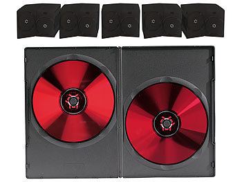 DVD Hüllen Slim: PEARL Doppel DVD Slim (7mm) Box 50er-Set schwarz