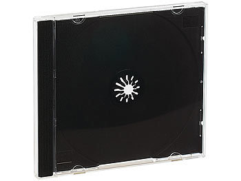 PEARL Doppel-CD-Jewel-Boxen im 10er-Set, schwarzes Tray