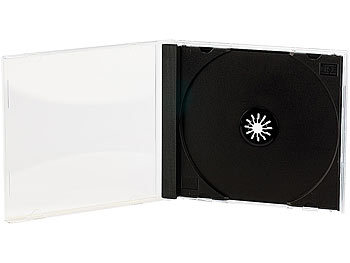 PEARL Doppel-CD-Jewel-Boxen im 10er-Set, schwarzes Tray