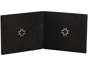 PEARL Doppel CD Slim Soft Boxen im 50er-Set, 7 mm, schwarz
