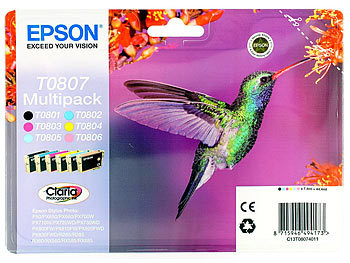 Original 6 color Multipack, T080140/240/340/440/540/640 / Epson Stylus Photo Px 720 Wd