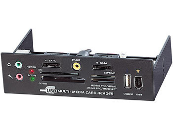 c-enter Multipanel 5,25" black m. Card-Reader/USB/TV-out usw