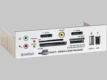 c-enter Multipanel 5,25" silver m. CardReader/USB/TV-out usw