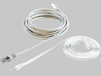 Fibrionic Netzwerk-Kabel Cat5e flach, weiß, 3m