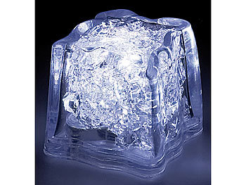 Lunartec LED-Leucht-Eiswürfel, weiß, 10er-Pack