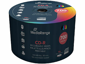 MediaRange CD-R 700MB 52x printable, 100er-Spindel