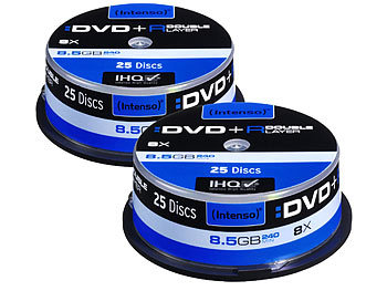 Intenso DVD+R 8,5GB 8x Double Layer, 2x 25er-Spindel