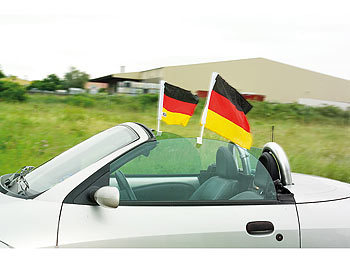 5-tlg Deutschland Fanset für Auto Fahne Flagge Fußball Fanartikel Deko Autofahne 