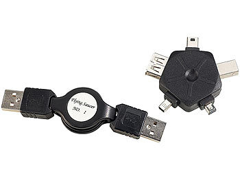 Fibrionic 5in1 USB-Adapter inklusive USB-Kabeltrommel (80 cm)