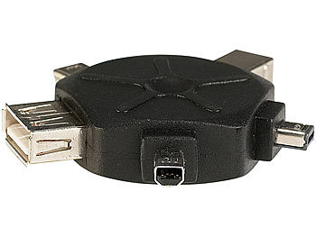 Fibrionic 5in1 USB-Adapter inklusive USB-Kabeltrommel (80 cm)