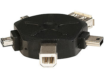 Fibrionic 5in1 USB-Adapter inklusive USB-Kabeltrommel (80 cm)