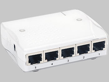 ConnecTec Ultrakompakter 5-Port Netzwerk-Switch 10/100MBit