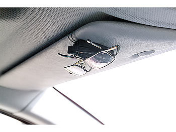 Linkstyle Brillenhalter für Auto 2 Stück Auto Visier Sonnenbrillen Halter Clip Leder Magnet Brillen AufhäNger Ticketkarten Clip Halterung Organizer für Sonnenblende Aufhänger Schwarz 