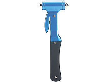 Lescars Notfallhammer: 2in1-Notfall-Hammer mit integriertem Gurtschneider  für Kfz (Auto Notfallhammer)
