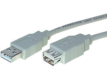 c-enter USB-2.0-Verlängerungskabel, Typ A Buchse auf Stecker, 5 m, grau