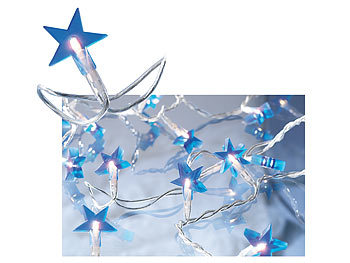 Lunartec Motiv-Lichterkette "Stars", 20 blaue Sterne, 3m