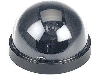 Video-Kamera-Attrappe: VisorTech Überwachungskamera-Attrappe Dome-Form