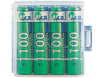 AAA Akku: tka 4er-Set NiMH-Akkus Typ AAA / Micro, 1.100 mAh, mit Aufbewahrungs-Box