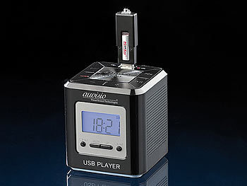 auvisio USB-MP3-Wecker "Black Magic Cube"