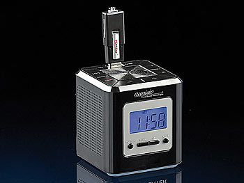 auvisio USB-MP3-Wecker "Black Magic Cube"