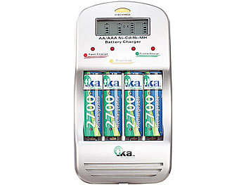 tka Ladegerät AAA: Ladegerät für 16 AA(A)-Akkus und 2 9-Volt-Blöcke,  LCD-Display (Akku Ladegeräte)
