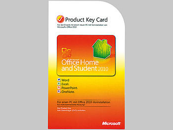 Microsoft Office 2010 Home & Student (Product Key Card)