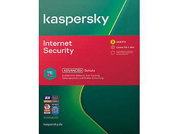 Kaspersky Internet Security 2021 - 3 Lizenzen für PCs/Macs