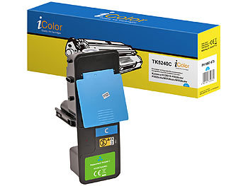 Laser-Druckerkartusche: iColor Toner-Kartusche TK-5240C für Kyocera-Laserdrucker, cyan (blau)