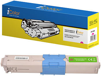 Patronen für Drucker: iColor Kompatible Toner-Kartusche für OKI 46508710, magenta (rot)