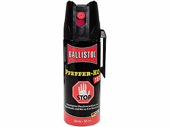 Pfefferspray: Ballistol Pfeffer-KO Jet Verteidigungsspray, Sprühstrahl, 50 ml