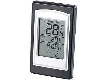 infactory Funk-Pool-Thermometer PT-300 mit großer Display-Einheit