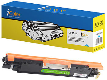 Tonerkartuschen: iColor recycled HP CF351A / No.130A Toner- Rebuilt- cyan
