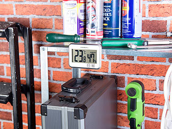 PEARL Digitales Thermometer & Hygrometer mit Minimum / Maximum, Touch