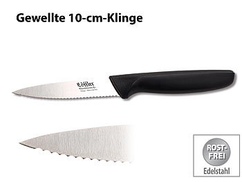 Edelstahl-GemÃ¼se-/Obst-/SchÃ¤lmesser aus Solingen, 10-cm-Klinge gewellt / Messer