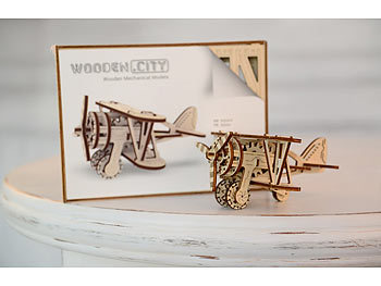 Wooden City Kinetisches 3D-Holzpuzzle "Doppeldecker", ohne Klebstoff