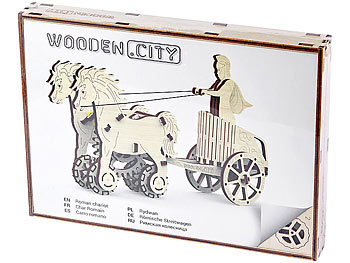 Wooden City Kinetisches 3D-Holzpuzzle "Römischer Streitwagen"