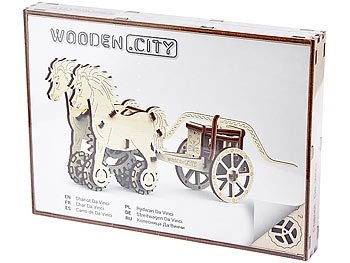 Wooden City Kinetisches 3D-Holzpuzzle "Da Vinci Streitwagen"
