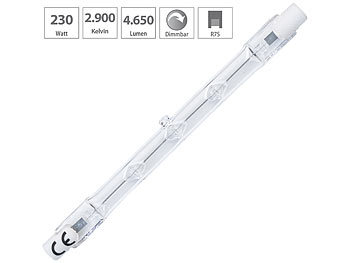 Müller Licht Dimmbare Halogen-Stablampe R7s, 230W, 2900k warmweiß, 4er-Sparpack