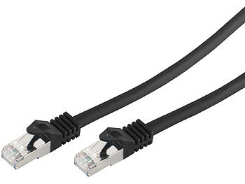 Ethernet Kabel: Fibrionic Netzwerkkabel Cat 7, RJ45 Stecker auf Stecker, 5 m, schwarz
