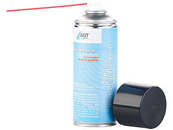 AGT Druckluftspray: 2in1-Druckluft- und Kältespray bis -40 °C, 400 ml,  brennbar (Luftdruckspray)
