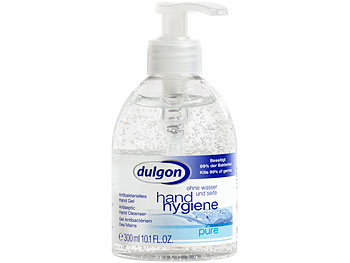 dulgon 3er-Set antibakterielle Handgels "Pure" im Pumpspender, je 300 ml