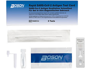 Boson SARS-CoV-2 Antigen-Schnelltest zur Eigenanwendung, 5er-Set