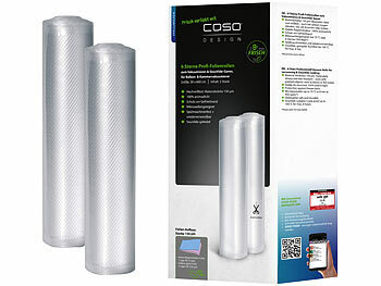 Schlauch für Vakuumierer: CASO DESIGN 2 Profi-Folienrollen, 30 x 600 cm, für Balken-Vakuumierer